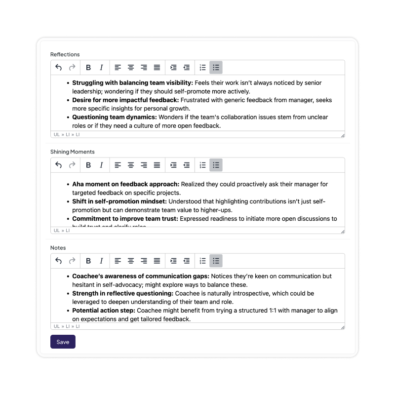 An image showing coach notes